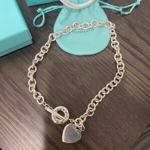 Tiffany & Co. Sterling Silver Heart Toggle Necklace